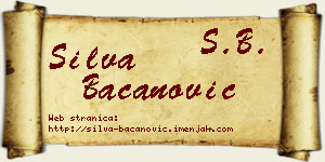 Silva Bacanović vizit kartica